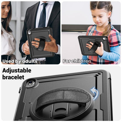 For iPad 2025 / 2022 Honeycomb Hand Grip Turntable Stand Tablet Case(Black) - iPad 2025 / 2022 Cases by buy2fix | Online Shopping UK | buy2fix