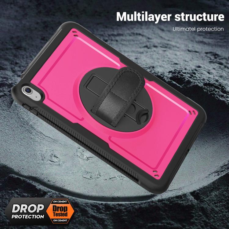 For iPad 2025 / 2022 Honeycomb Hand Grip Turntable Stand Tablet Case(Rose Red) - iPad 2025 / 2022 Cases by buy2fix | Online Shopping UK | buy2fix