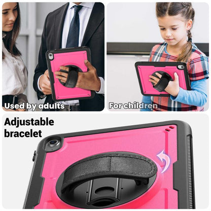 For iPad 2025 / 2022 Honeycomb Hand Grip Turntable Stand Tablet Case(Rose Red) - iPad 2025 / 2022 Cases by buy2fix | Online Shopping UK | buy2fix