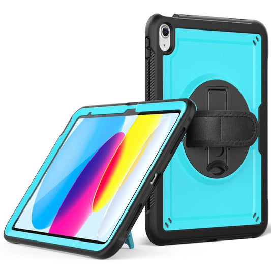 For iPad 2025 / 2022 Honeycomb Hand Grip Turntable Stand Tablet Case(Light Blue) - iPad 2025 / 2022 Cases by buy2fix | Online Shopping UK | buy2fix