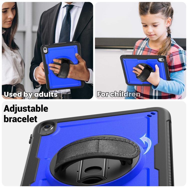 For iPad 2025 / 2022 Honeycomb Hand Grip Turntable Stand Tablet Case(Dark Blue) - iPad 2025 / 2022 Cases by buy2fix | Online Shopping UK | buy2fix