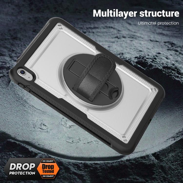 For iPad 2025 / 2022 Honeycomb Hand Grip Turntable Stand Tablet Case(Transparent) - iPad 2025 / 2022 Cases by buy2fix | Online Shopping UK | buy2fix