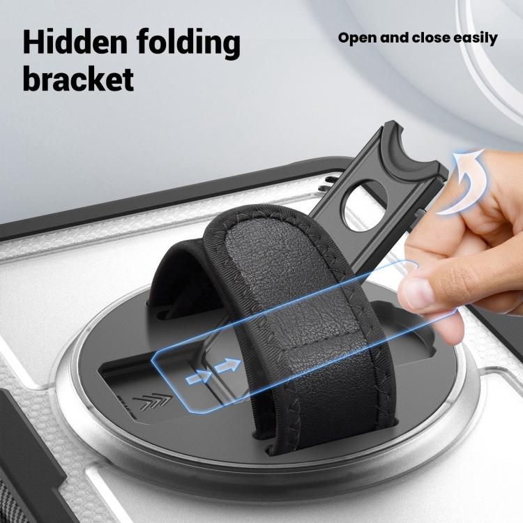 For iPad 2025 / 2022 Honeycomb Hand Grip Turntable Stand Tablet Case(Transparent) - iPad 2025 / 2022 Cases by buy2fix | Online Shopping UK | buy2fix