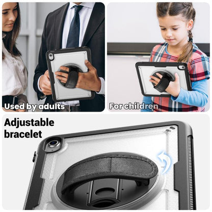 For iPad 2025 / 2022 Honeycomb Hand Grip Turntable Stand Tablet Case(Transparent) - iPad 2025 / 2022 Cases by buy2fix | Online Shopping UK | buy2fix