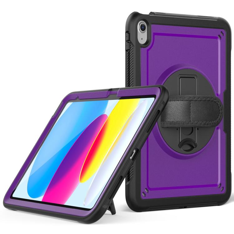 For iPad 2025 / 2022 Honeycomb Hand Grip Turntable Stand Tablet Case(Purple) - iPad 2025 / 2022 Cases by buy2fix | Online Shopping UK | buy2fix
