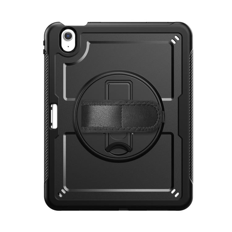 For iPad Air 11 2025 / 2024 Honeycomb Hand Grip Turntable Stand Tablet Case(Black) - iPad Air 11 2025 / 2024 Cases by buy2fix | Online Shopping UK | buy2fix