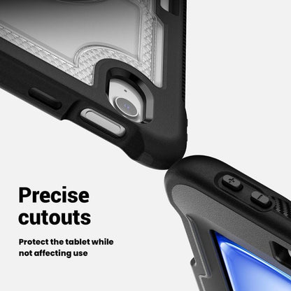 For iPad Air 11 2025 / 2024 Honeycomb Hand Grip Turntable Stand Tablet Case(Transparent) - iPad Air 11 2025 / 2024 Cases by buy2fix | Online Shopping UK | buy2fix