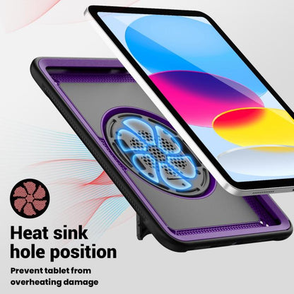 For iPad Air 11 2025 / 2024 Honeycomb Hand Grip Turntable Stand Tablet Case(Purple) - iPad Air 11 2025 / 2024 Cases by buy2fix | Online Shopping UK | buy2fix
