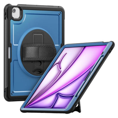 For iPad Air 13 2025 / 2024 Honeycomb Hand Grip Turntable Stand Tablet Case(Navy Blue) - iPad Air 13 2025 / 2024 Cases by buy2fix | Online Shopping UK | buy2fix