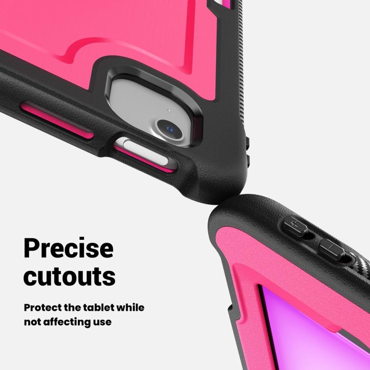 For iPad Air 13 2025 / 2024 Honeycomb Hand Grip Turntable Stand Tablet Case(Rose Red) - iPad Air 13 2025 / 2024 Cases by buy2fix | Online Shopping UK | buy2fix