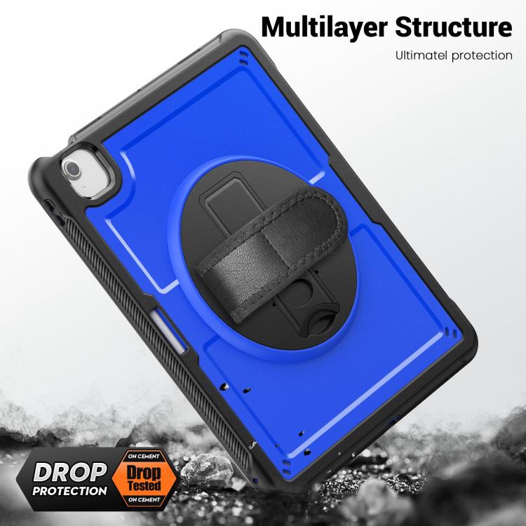 For iPad Air 13 2025 / 2024 Honeycomb Hand Grip Turntable Stand Tablet Case(Dark Blue) - iPad Air 13 2025 / 2024 Cases by buy2fix | Online Shopping UK | buy2fix