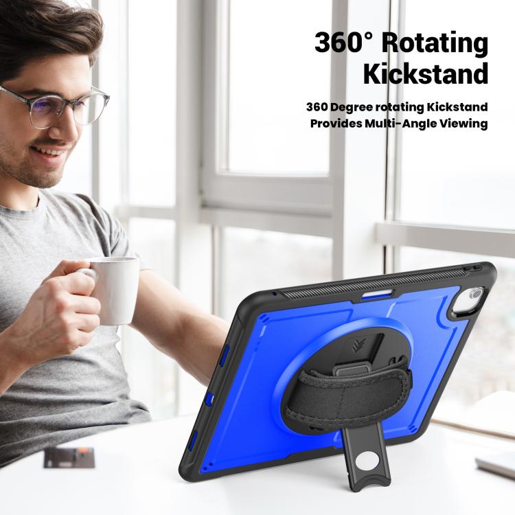 For iPad Air 13 2025 / 2024 Honeycomb Hand Grip Turntable Stand Tablet Case(Dark Blue) - iPad Air 13 2025 / 2024 Cases by buy2fix | Online Shopping UK | buy2fix