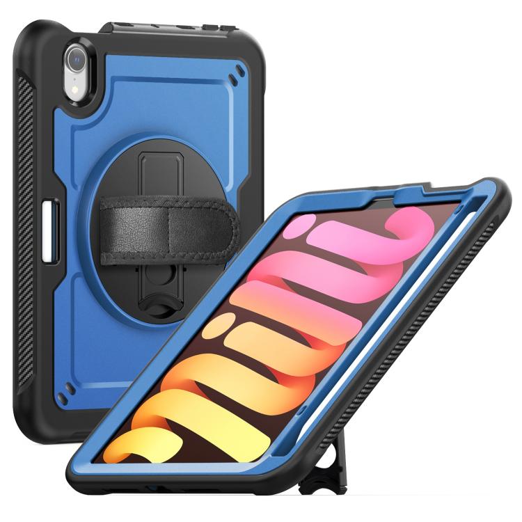 For iPad mini 2024 / mini 6 Honeycomb Hand Grip Turntable Stand Tablet Case(Navy Blue) - iPad mini 2024 Cases by buy2fix | Online Shopping UK | buy2fix