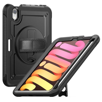 For iPad mini 2024 / mini 6 Honeycomb Hand Grip Turntable Stand Tablet Case(Black) - iPad mini 2024 Cases by buy2fix | Online Shopping UK | buy2fix