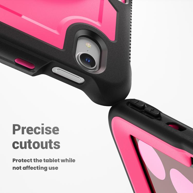 For iPad mini 2024 / mini 6 Honeycomb Hand Grip Turntable Stand Tablet Case(Rose Red) - iPad mini 2024 Cases by buy2fix | Online Shopping UK | buy2fix