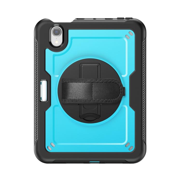 For iPad mini 2024 / mini 6 Honeycomb Hand Grip Turntable Stand Tablet Case(Light Blue) - iPad mini 2024 Cases by buy2fix | Online Shopping UK | buy2fix