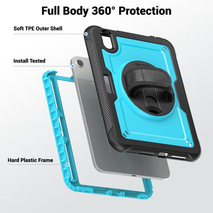 For iPad mini 2024 / mini 6 Honeycomb Hand Grip Turntable Stand Tablet Case(Light Blue) - iPad mini 2024 Cases by buy2fix | Online Shopping UK | buy2fix