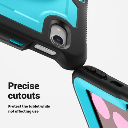 For iPad mini 2024 / mini 6 Honeycomb Hand Grip Turntable Stand Tablet Case(Light Blue) - iPad mini 2024 Cases by buy2fix | Online Shopping UK | buy2fix