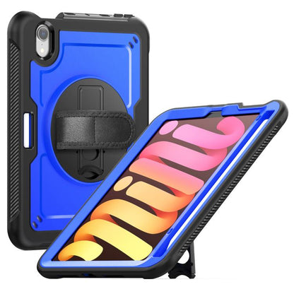 For iPad mini 2024 / mini 6 Honeycomb Hand Grip Turntable Stand Tablet Case(Dark Blue) - iPad mini 2024 Cases by buy2fix | Online Shopping UK | buy2fix