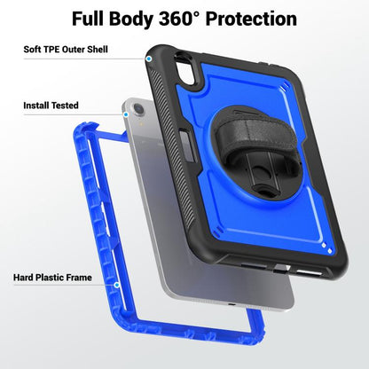 For iPad mini 2024 / mini 6 Honeycomb Hand Grip Turntable Stand Tablet Case(Dark Blue) - iPad mini 2024 Cases by buy2fix | Online Shopping UK | buy2fix