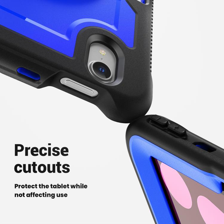 For iPad mini 2024 / mini 6 Honeycomb Hand Grip Turntable Stand Tablet Case(Dark Blue) - iPad mini 2024 Cases by buy2fix | Online Shopping UK | buy2fix