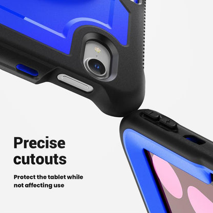 For iPad mini 2024 / mini 6 Honeycomb Hand Grip Turntable Stand Tablet Case(Dark Blue) - iPad mini 2024 Cases by buy2fix | Online Shopping UK | buy2fix