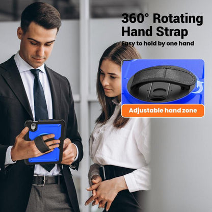 For iPad mini 2024 / mini 6 Honeycomb Hand Grip Turntable Stand Tablet Case(Dark Blue) - iPad mini 2024 Cases by buy2fix | Online Shopping UK | buy2fix