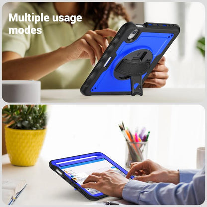 For iPad mini 2024 / mini 6 Honeycomb Hand Grip Turntable Stand Tablet Case(Dark Blue) - iPad mini 2024 Cases by buy2fix | Online Shopping UK | buy2fix