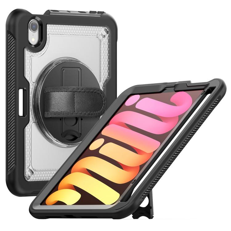 For iPad mini 2024 / mini 6 Honeycomb Hand Grip Turntable Stand Tablet Case(Transparent) - iPad mini 2024 Cases by buy2fix | Online Shopping UK | buy2fix