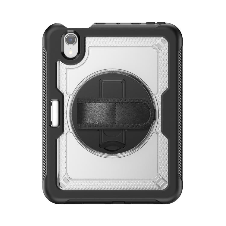 For iPad mini 2024 / mini 6 Honeycomb Hand Grip Turntable Stand Tablet Case(Transparent) - iPad mini 2024 Cases by buy2fix | Online Shopping UK | buy2fix