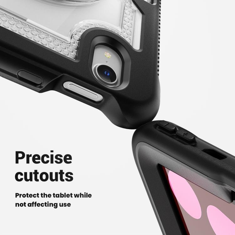 For iPad mini 2024 / mini 6 Honeycomb Hand Grip Turntable Stand Tablet Case(Transparent) - iPad mini 2024 Cases by buy2fix | Online Shopping UK | buy2fix