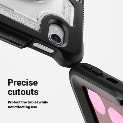For iPad mini 2024 / mini 6 Honeycomb Hand Grip Turntable Stand Tablet Case(Transparent) - iPad mini 2024 Cases by buy2fix | Online Shopping UK | buy2fix