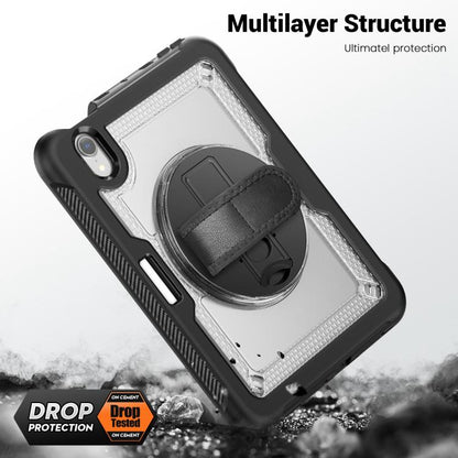 For iPad mini 2024 / mini 6 Honeycomb Hand Grip Turntable Stand Tablet Case(Transparent) - iPad mini 2024 Cases by buy2fix | Online Shopping UK | buy2fix