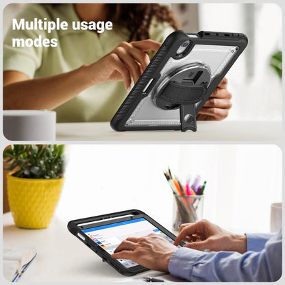 For iPad mini 2024 / mini 6 Honeycomb Hand Grip Turntable Stand Tablet Case(Transparent) - iPad mini 2024 Cases by buy2fix | Online Shopping UK | buy2fix