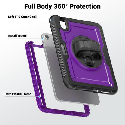 For iPad mini 2024 / mini 6 Honeycomb Hand Grip Turntable Stand Tablet Case(Purple) - iPad mini 2024 Cases by buy2fix | Online Shopping UK | buy2fix