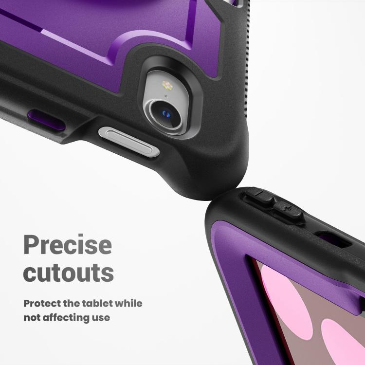 For iPad mini 2024 / mini 6 Honeycomb Hand Grip Turntable Stand Tablet Case(Purple) - iPad mini 2024 Cases by buy2fix | Online Shopping UK | buy2fix