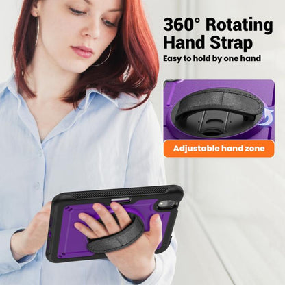 For iPad mini 2024 / mini 6 Honeycomb Hand Grip Turntable Stand Tablet Case(Purple) - iPad mini 2024 Cases by buy2fix | Online Shopping UK | buy2fix