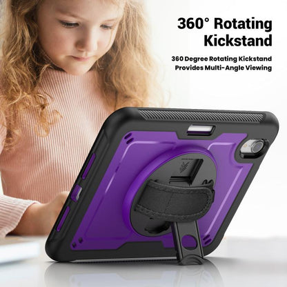 For iPad mini 2024 / mini 6 Honeycomb Hand Grip Turntable Stand Tablet Case(Purple) - iPad mini 2024 Cases by buy2fix | Online Shopping UK | buy2fix