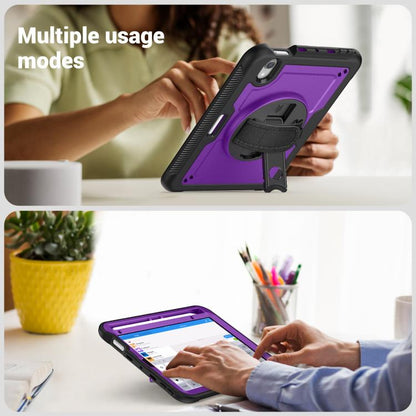 For iPad mini 2024 / mini 6 Honeycomb Hand Grip Turntable Stand Tablet Case(Purple) - iPad mini 2024 Cases by buy2fix | Online Shopping UK | buy2fix
