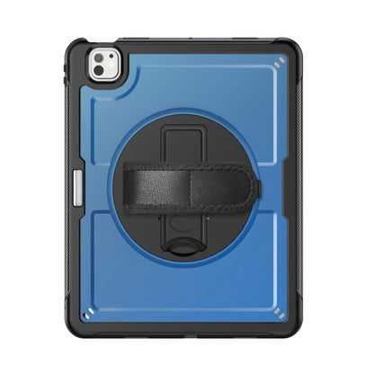 For iPad Pro 13 2024 Honeycomb Hand Grip Turntable Stand Tablet Case(Navy Blue) - iPad Pro 13 2024 Cases by buy2fix | Online Shopping UK | buy2fix