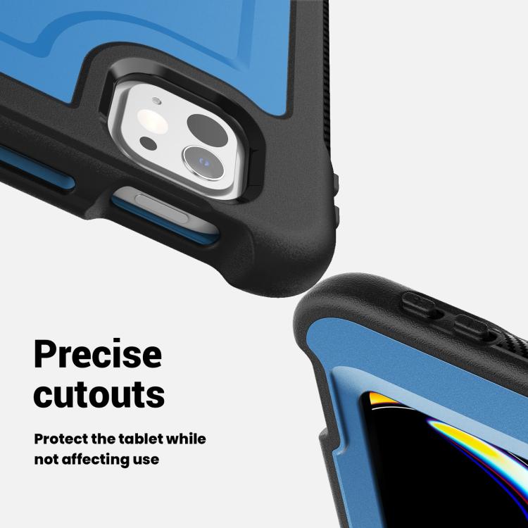 For iPad Pro 13 2024 Honeycomb Hand Grip Turntable Stand Tablet Case(Navy Blue) - iPad Pro 13 2024 Cases by buy2fix | Online Shopping UK | buy2fix