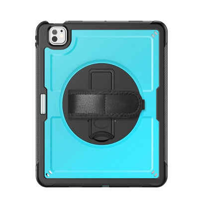 For iPad Pro 13 2024 Honeycomb Hand Grip Turntable Stand Tablet Case(Light Blue) - iPad Pro 13 2024 Cases by buy2fix | Online Shopping UK | buy2fix