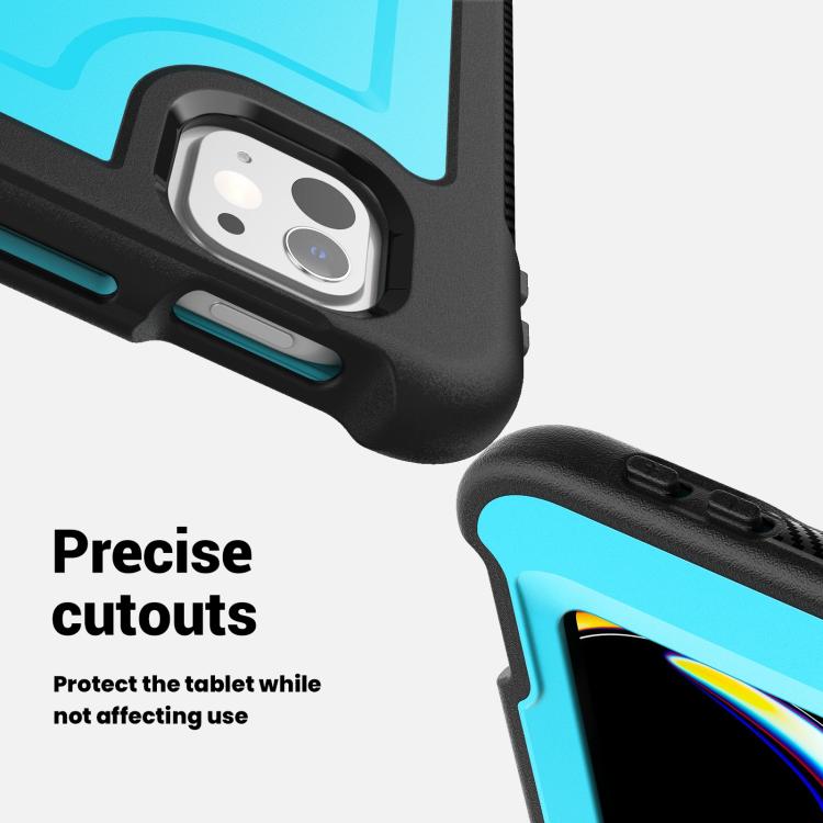 For iPad Pro 13 2024 Honeycomb Hand Grip Turntable Stand Tablet Case(Light Blue) - iPad Pro 13 2024 Cases by buy2fix | Online Shopping UK | buy2fix