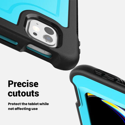 For iPad Pro 13 2024 Honeycomb Hand Grip Turntable Stand Tablet Case(Light Blue) - iPad Pro 13 2024 Cases by buy2fix | Online Shopping UK | buy2fix