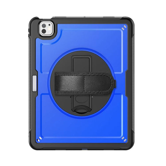 For iPad Pro 13 2024 Honeycomb Hand Grip Turntable Stand Tablet Case(Dark Blue) - iPad Pro 13 2024 Cases by buy2fix | Online Shopping UK | buy2fix