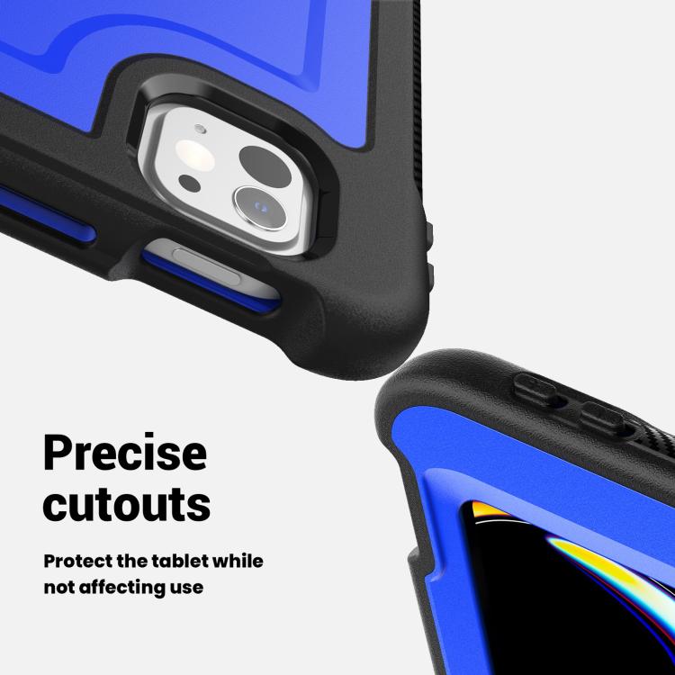 For iPad Pro 13 2024 Honeycomb Hand Grip Turntable Stand Tablet Case(Dark Blue) - iPad Pro 13 2024 Cases by buy2fix | Online Shopping UK | buy2fix