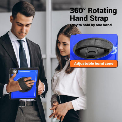 For iPad Pro 13 2024 Honeycomb Hand Grip Turntable Stand Tablet Case(Dark Blue) - iPad Pro 13 2024 Cases by buy2fix | Online Shopping UK | buy2fix