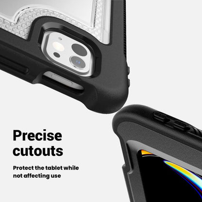 For iPad Pro 13 2024 Honeycomb Hand Grip Turntable Stand Tablet Case(Transparent) - iPad Pro 13 2024 Cases by buy2fix | Online Shopping UK | buy2fix