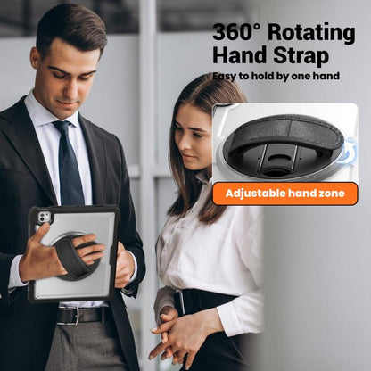 For iPad Pro 13 2024 Honeycomb Hand Grip Turntable Stand Tablet Case(Transparent) - iPad Pro 13 2024 Cases by buy2fix | Online Shopping UK | buy2fix