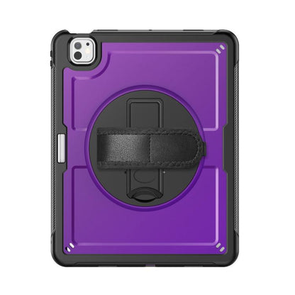 For iPad Pro 13 2024 Honeycomb Hand Grip Turntable Stand Tablet Case(Purple) - iPad Pro 13 2024 Cases by buy2fix | Online Shopping UK | buy2fix